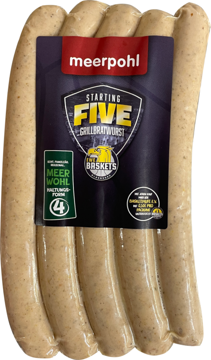 Starting Five Grilbratwurst. Sait. 5x90g